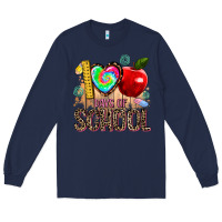 Navy 100 days of school Long Sleeve Tee - AdoDesignShop