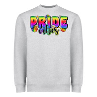 Heather Grey pride vibes Heavyweight Sweatshirt - Zillion Design Studio