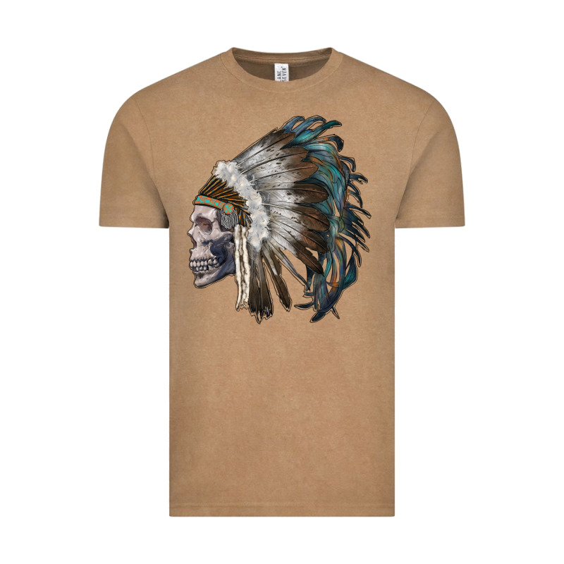 Skull With Indian Headdress Vintage Tee by RanaPortraitStore | Teevron