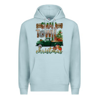 Blue Mist Small Town Christmas With Truck Premium Hoodie - BundleAndBundleShop