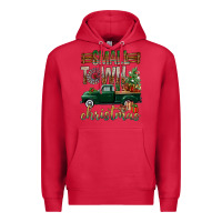 Cardinal Small Town Christmas With Truck Premium Hoodie - BundleAndBundleShop