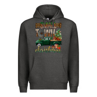 Charcoal Heather Small Town Christmas With Truck Premium Hoodie - BundleAndBundleShop
