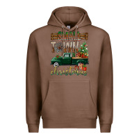 Chestnut Small Town Christmas With Truck Premium Hoodie - BundleAndBundleShop