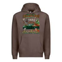 Coffee Small Town Christmas With Truck Premium Hoodie - BundleAndBundleShop