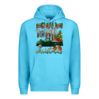 Ocean Blue Small Town Christmas With Truck Premium Hoodie - BundleAndBundleShop