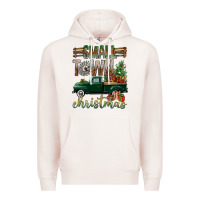 Pale Pink Small Town Christmas With Truck Premium Hoodie - BundleAndBundleShop