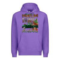 Purple Small Town Christmas With Truck Premium Hoodie - BundleAndBundleShop