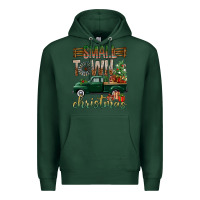 Sports Green Small Town Christmas With Truck Premium Hoodie - BundleAndBundleShop