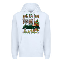 White Small Town Christmas With Truck Premium Hoodie - BundleAndBundleShop