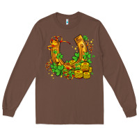 Chestnut horseshoe with shamrocks and coin Long Sleeve Tee - AdoDesignShop