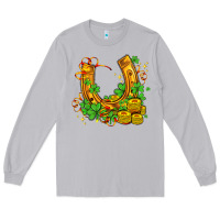 Moon Dust horseshoe with shamrocks and coin Long Sleeve Tee - AdoDesignShop