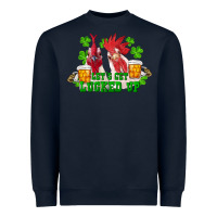 Navy st. patrick's day roosters let's get lucked up Heavyweight Sweatshirt - RanaPortraitStore