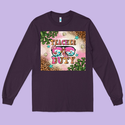 Teacher Of Duty Summer Break Long Sleeve Tee Designed By Adodesignshop