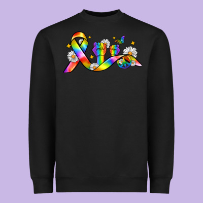 Pride Ribbon Heavyweight Sweatshirt Designed By Zillion Design Studio