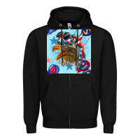 Black mullet eagle with balloon seamless pattern Zipper Hoodie - BundleAndBundleShop