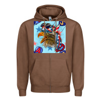 Chestnut mullet eagle with balloon seamless pattern Zipper Hoodie - BundleAndBundleShop