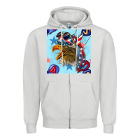 Dove Grey mullet eagle with balloon seamless pattern Zipper Hoodie - BundleAndBundleShop