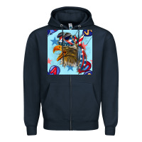Mullet Eagle With Balloon Seamless Pattern Zipper Hoodie | Teevron