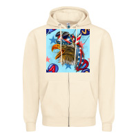 Sandshell mullet eagle with balloon seamless pattern Zipper Hoodie - BundleAndBundleShop