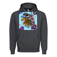 Smoke mullet eagle with balloon seamless pattern Zipper Hoodie - BundleAndBundleShop