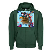 Sports Green mullet eagle with balloon seamless pattern Zipper Hoodie - BundleAndBundleShop