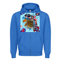True Royal mullet eagle with balloon seamless pattern Zipper Hoodie - BundleAndBundleShop