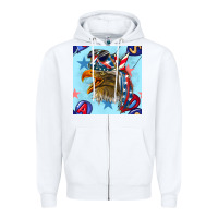 White mullet eagle with balloon seamless pattern Zipper Hoodie - BundleAndBundleShop