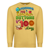 Antique Gold pushing my teacher buttons for 100 days Premium Sweatshirt - MaliasSmallBusiness