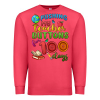 Cardinal pushing my teacher buttons for 100 days Premium Sweatshirt - MaliasSmallBusiness
