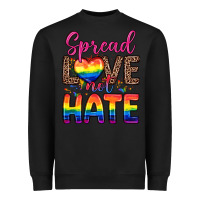 Black spread love not hate Heavyweight Sweatshirt - Zillion Design Studio
