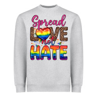 Heather Grey spread love not hate Heavyweight Sweatshirt - Zillion Design Studio