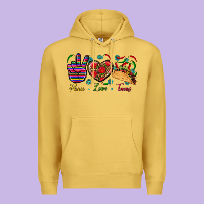 Peace Love Tacos Premium Hoodie Designed By Bundleandbundleshop