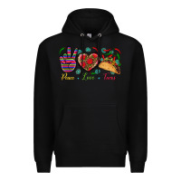 Black Peace Love Tacos Premium Hoodie - BundleAndBundleShop