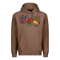 Chestnut Peace Love Tacos Premium Hoodie - BundleAndBundleShop