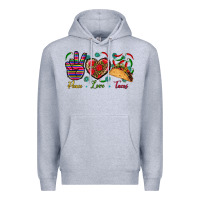 Heather Grey Peace Love Tacos Premium Hoodie - BundleAndBundleShop