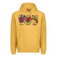 Mustard Peace Love Tacos Premium Hoodie - BundleAndBundleShop
