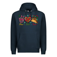Navy Peace Love Tacos Premium Hoodie - BundleAndBundleShop