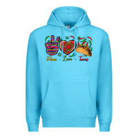 Ocean Blue Peace Love Tacos Premium Hoodie - BundleAndBundleShop