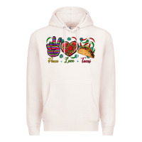 Pale Pink Peace Love Tacos Premium Hoodie - BundleAndBundleShop