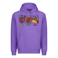Purple Peace Love Tacos Premium Hoodie - BundleAndBundleShop