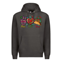 Smoke Peace Love Tacos Premium Hoodie - BundleAndBundleShop