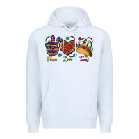 White Peace Love Tacos Premium Hoodie - BundleAndBundleShop