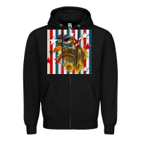 Black mullet eagle seamless pattern Zipper Hoodie - BundleAndBundleShop