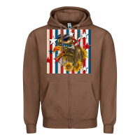 Chestnut mullet eagle seamless pattern Zipper Hoodie - BundleAndBundleShop