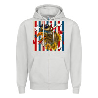 Dove Grey mullet eagle seamless pattern Zipper Hoodie - BundleAndBundleShop