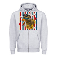 Heather Grey mullet eagle seamless pattern Zipper Hoodie - BundleAndBundleShop