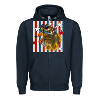 Navy mullet eagle seamless pattern Zipper Hoodie - BundleAndBundleShop