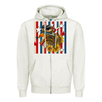 Oatmeal Heather mullet eagle seamless pattern Zipper Hoodie - BundleAndBundleShop