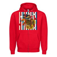 Red mullet eagle seamless pattern Zipper Hoodie - BundleAndBundleShop