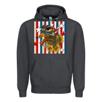 Smoke mullet eagle seamless pattern Zipper Hoodie - BundleAndBundleShop